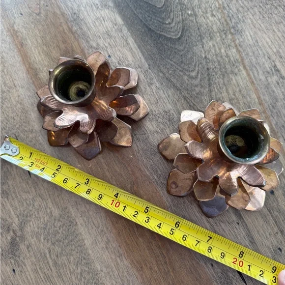Copper Floral Candle Holders brass Cottagecore heritage vintage home
Decor - Picture 3 of 5
